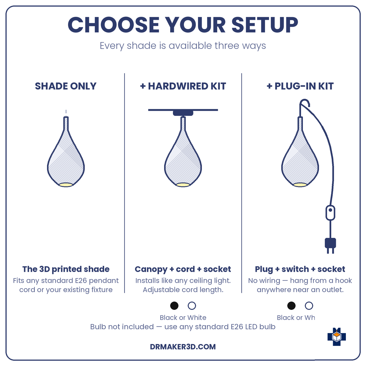 TIARA pendant setup options