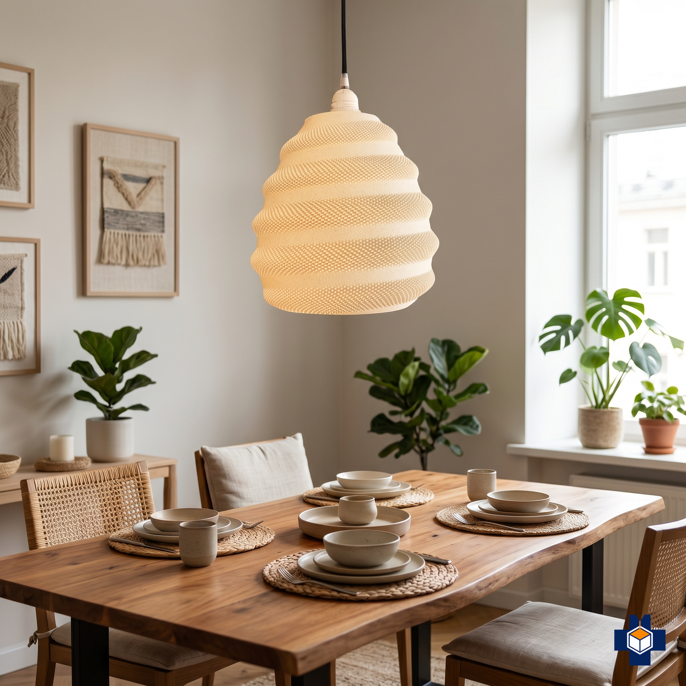TORO beehive pendant light over a dining table