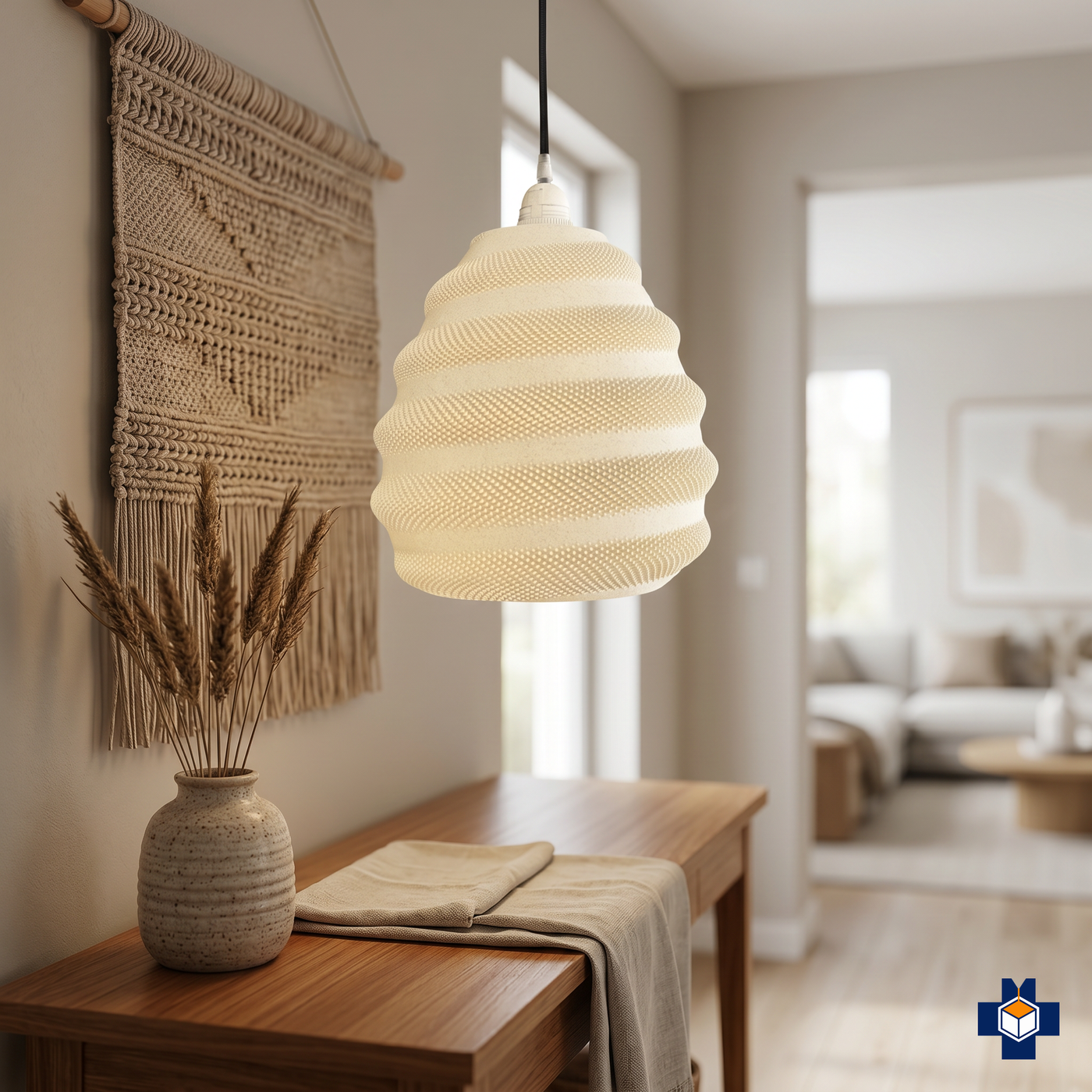 TORO beehive pendant light statement in an entryway