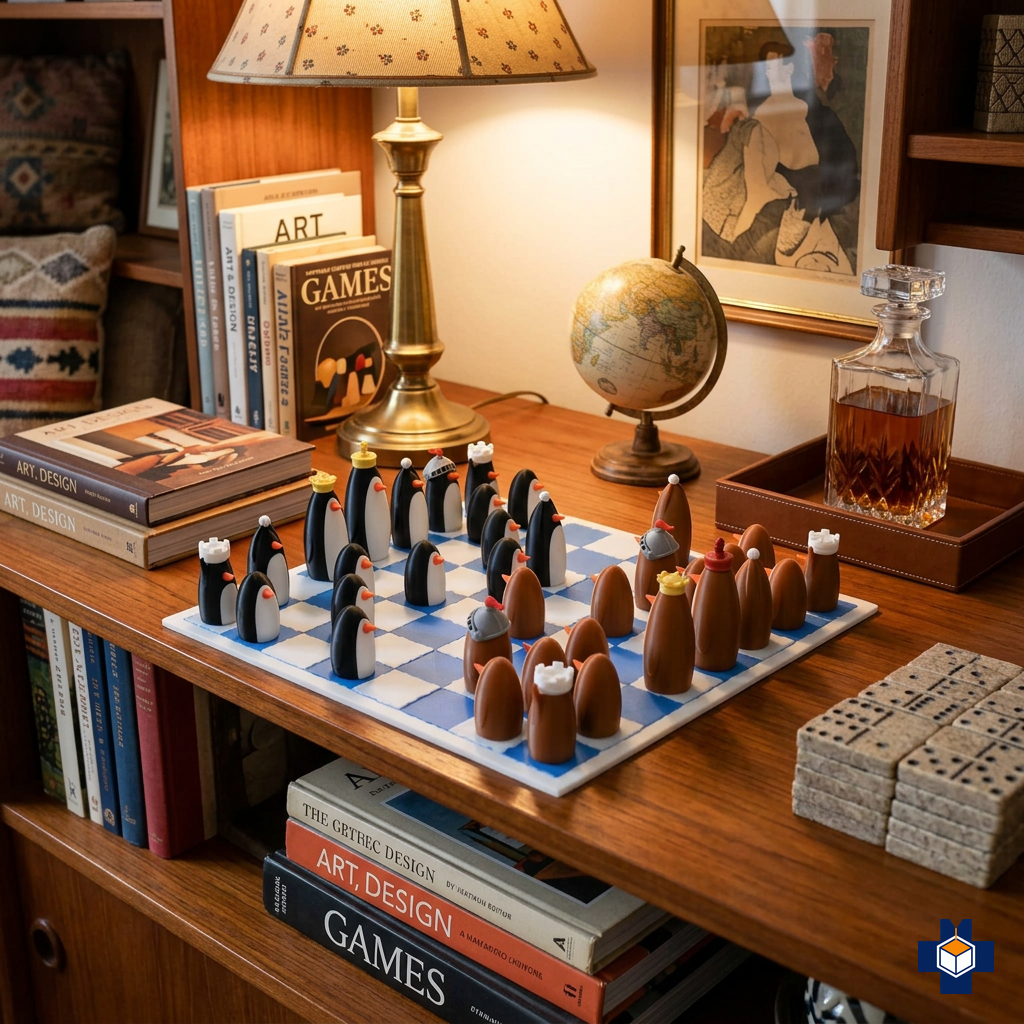 TUXEDO chess set styled scene