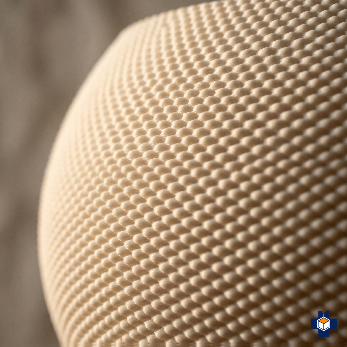 VALO pebble pendant, raised-dot knurled texture close-up
