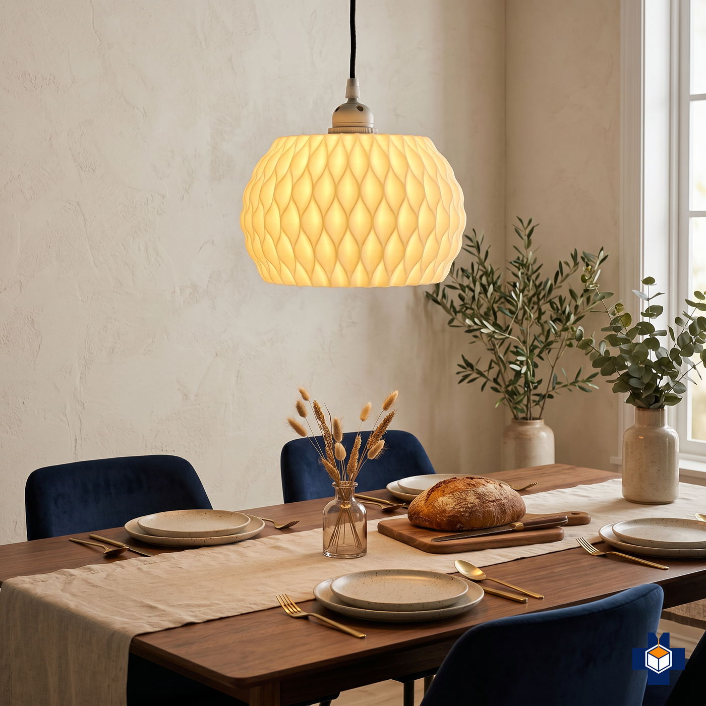 WAVY pendant over a dining table