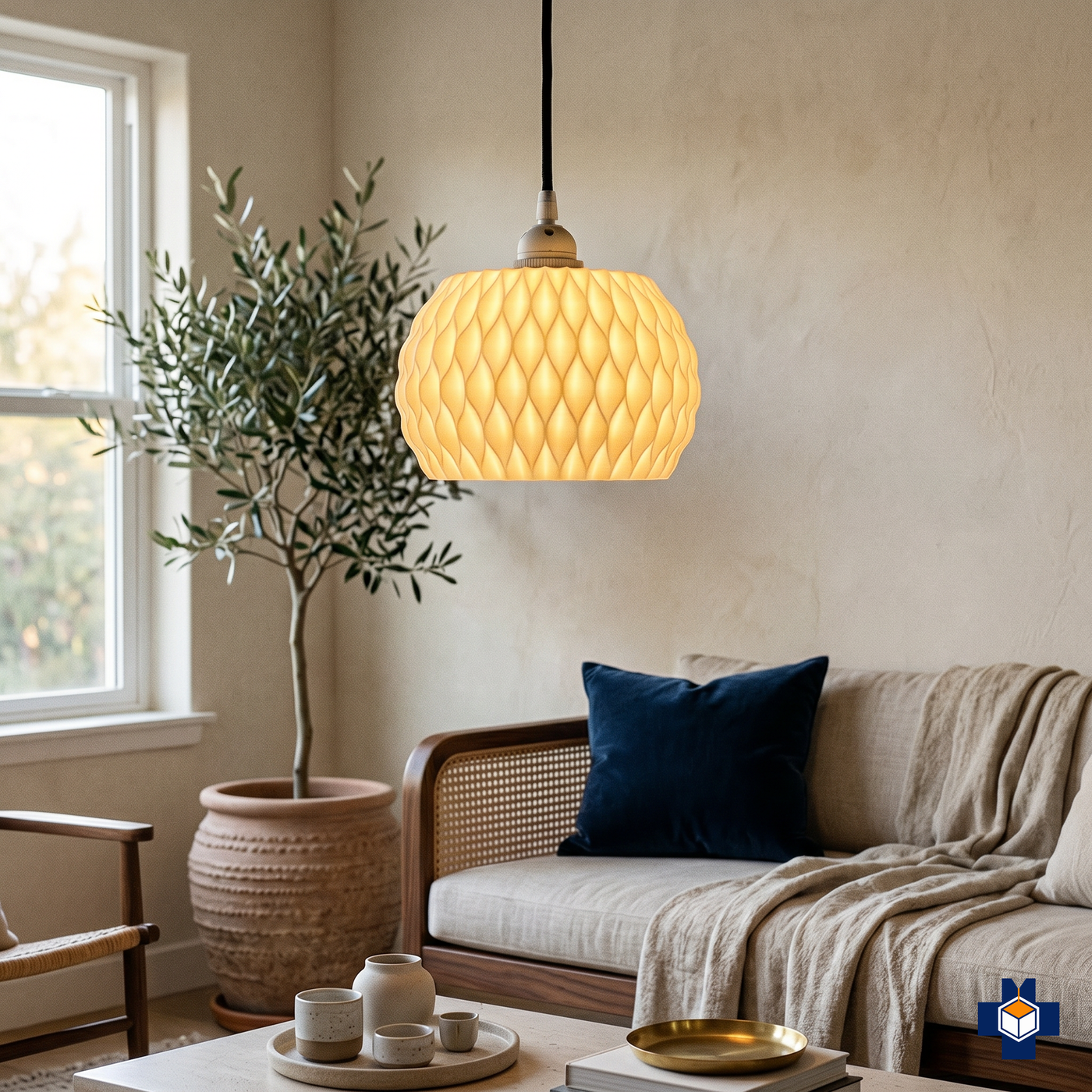 WAVY pendant in a living room