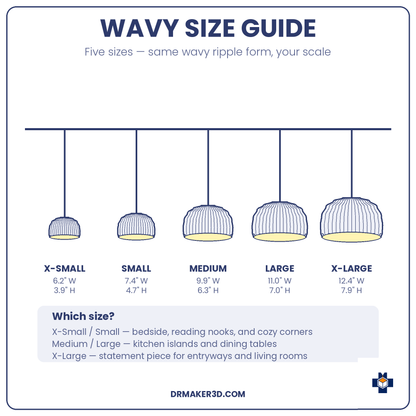 WAVY pendant size guide