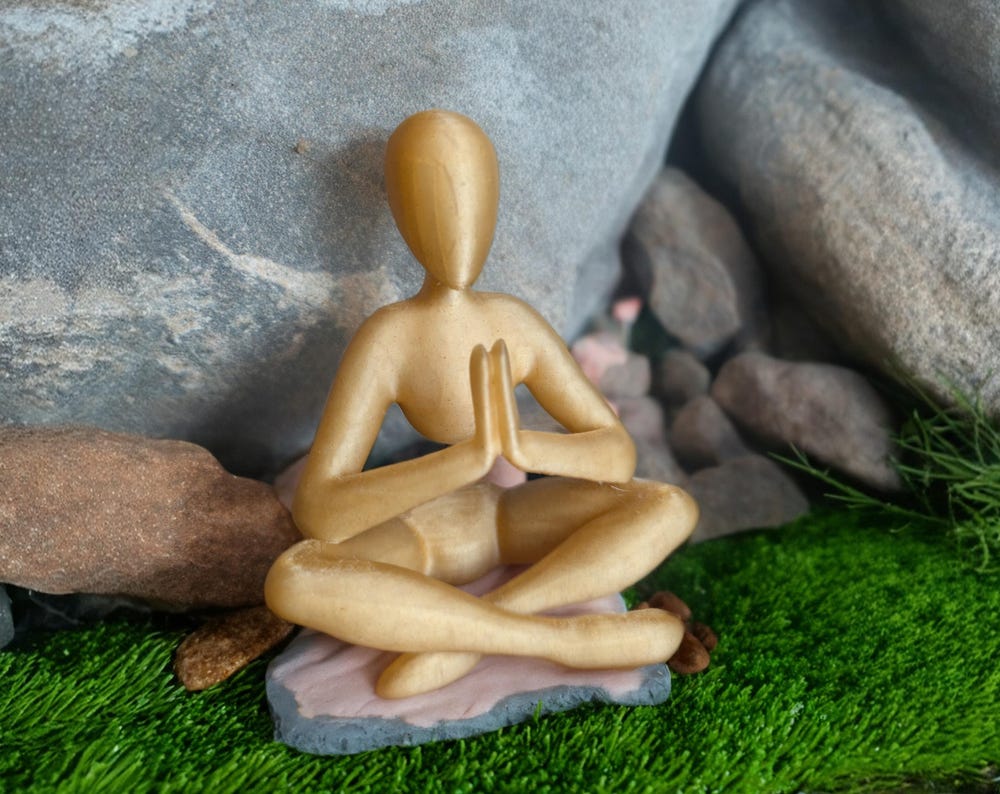 PRAY | Prayer Sculpture, Minimalist Figurine, Peaceful Modern Decor, Nobody Statue, Quiet Contemplation, 3D Printed Art, Home, Office