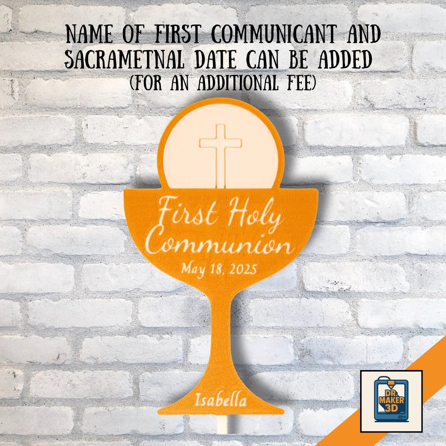 BLESSIE | First Holy Communion Cake Topper, Elegant Christian Catholic Cross Design, 3D Printed Keepsake for Boy or Girl’s Sacred Ceremony