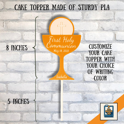 BLESSIE | 3D Printed First Communion Cake Topper, Cross Keepsake, Baptism Confirmation Faith Gift
