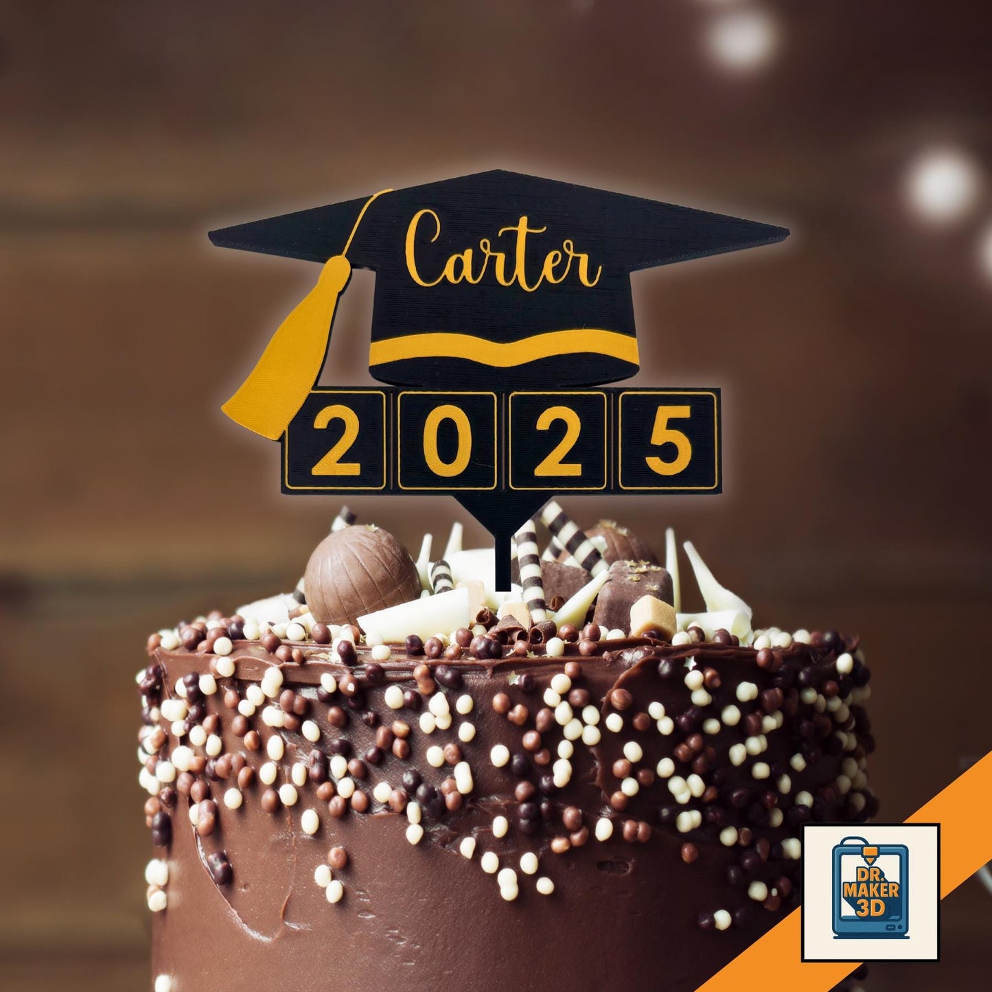 TASSEL | Class of 2025 Graduation Cake Topper, Custom Name & Year, 3D Printed Keepsake for Grad Party, High School, College, University