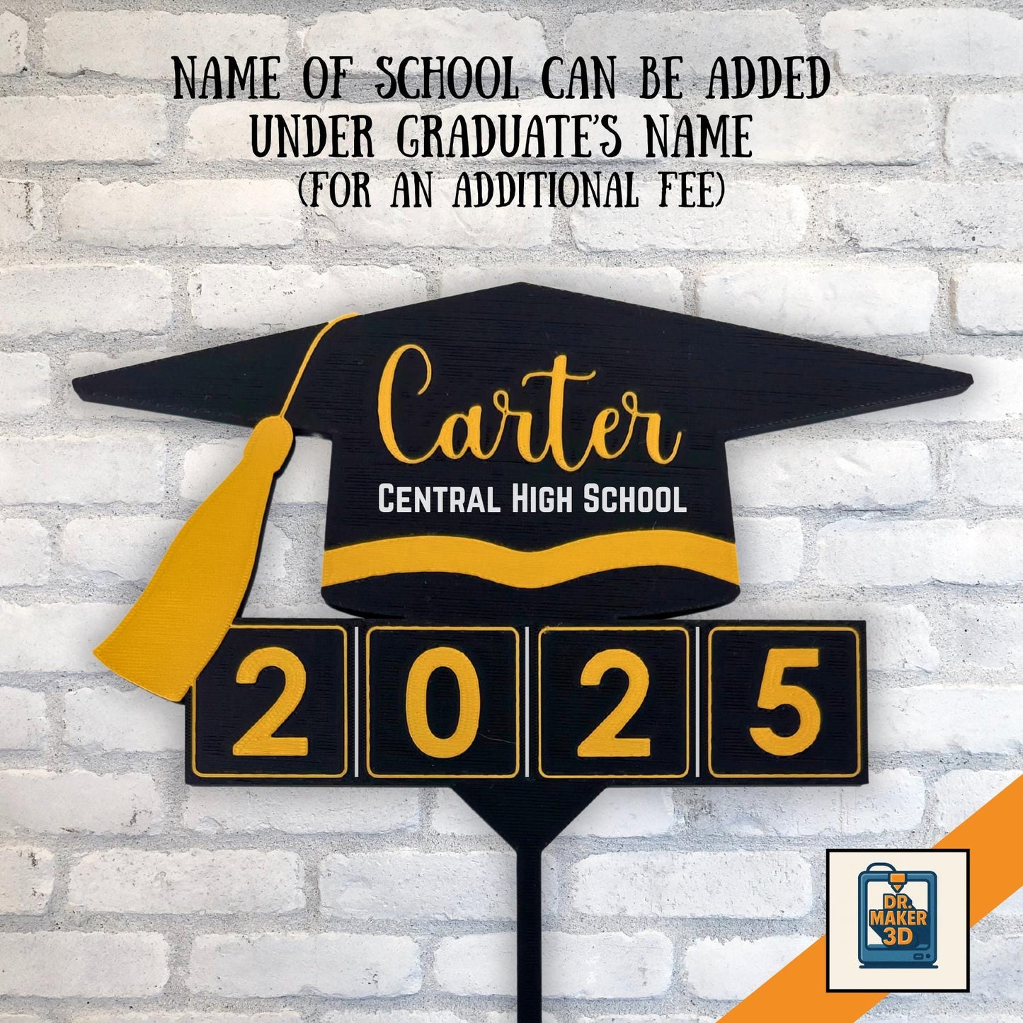 TASSEL | Class of 2025 Graduation Cake Topper, Custom Name & Year, 3D Printed Keepsake for Grad Party, High School, College, University