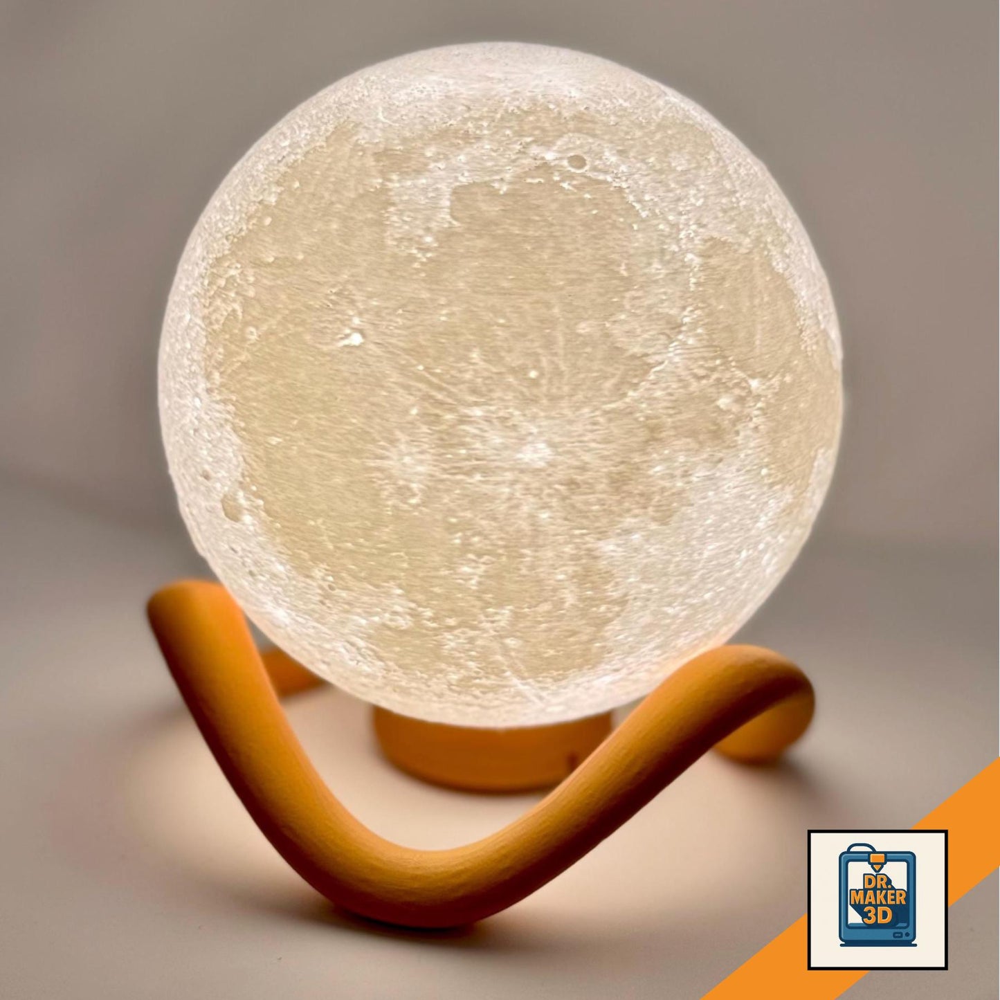 CRATER | LED Moon Lamp - Custom Lunar Night Light, Space-Themed Decor, Choice of Color