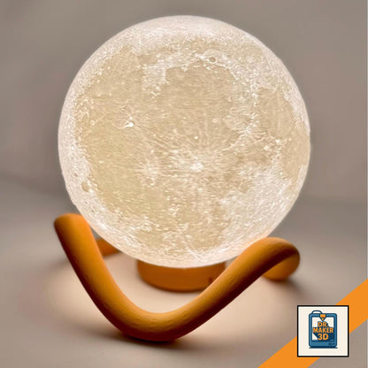 CRATER | 3D Printed Moon Table Lamp, Lunar Globe Night Light, Bedroom Space Decor Gift