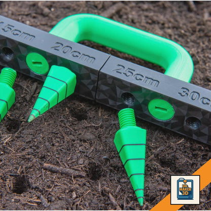SEEDER | 3D Printed Adjustable Seed Spacing Tool, Garden Row Depth Gauge, Gardening Gift