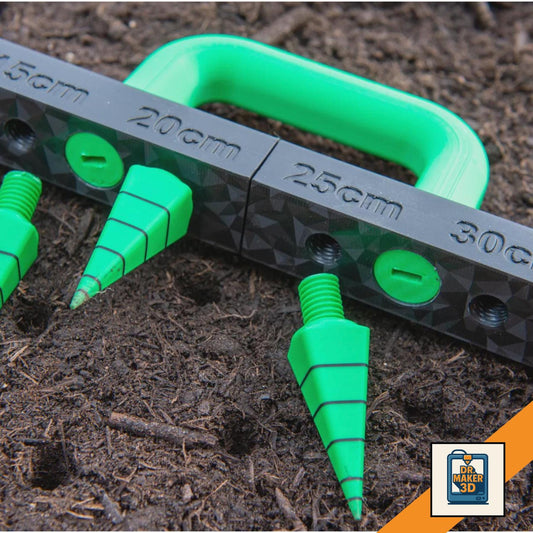 SEEDER | Adjustable Seed Spacing Tool - Garden Row Depth Gauge, Choice of Colors