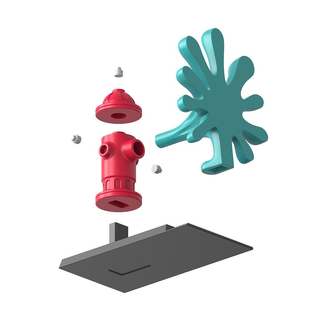 RED | Fire Hydrant Bookend - Custom Playful Bookshelf Decor, Choice of Color