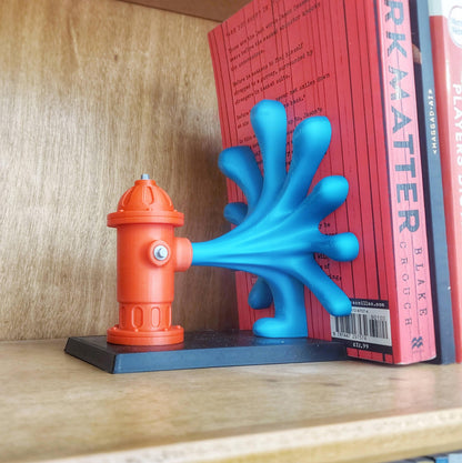 RED | 3D Printed Fire Hydrant Bookend, Weighted Bookshelf Decor, Dog Lover Firefighter Gift