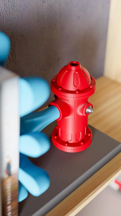 RED | 3D Printed Fire Hydrant Bookend, Weighted Bookshelf Decor, Dog Lover Firefighter Gift