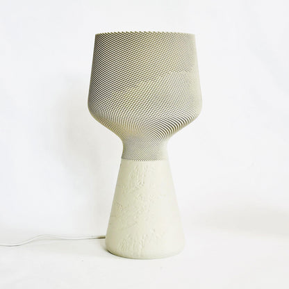 CALIZ | 3D Printed Table Lamp with Hidden Storage, Woven Boho Bedside Light, Bedroom Desk Lamp