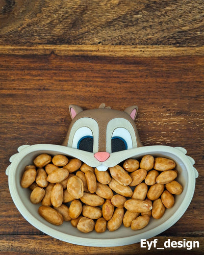 NIBBLER | 3D Printed Squirrel Snack Bowl, Woodland Candy Nut Dish, Animal Kitchen Decor Gift
