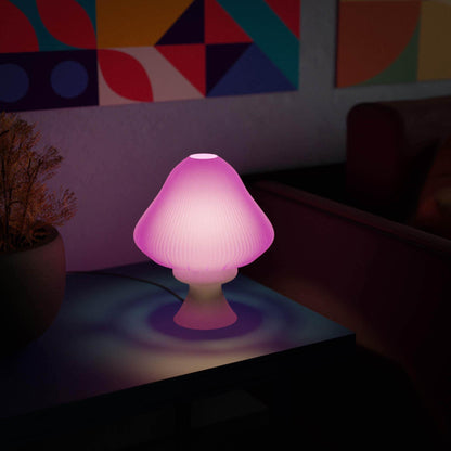 GROOVE | 3D Printed Retro Mushroom Table Lamp, Cottagecore Boho Night Light, Bedroom Desk Lamp