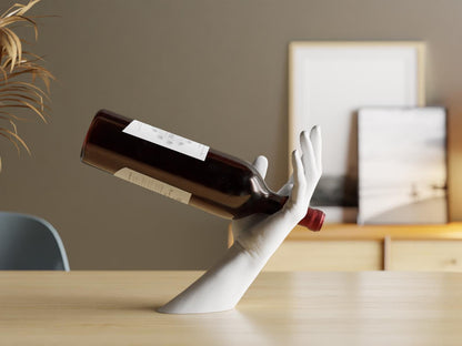 VINO | 3D Printed Gravity Defying Wine Holder, Balancing Bottle Stand, Unique Wine Lover Gift