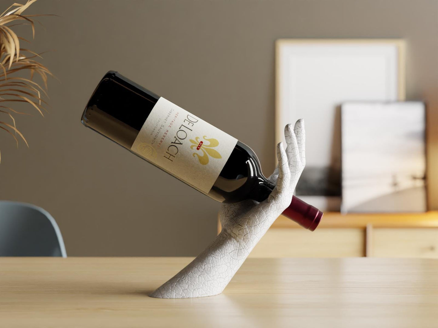 VINO | 3D Printed Gravity Defying Wine Holder, Balancing Bottle Stand, Unique Wine Lover Gift