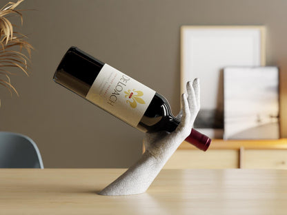VINO | 3D Printed Gravity Defying Wine Holder, Balancing Bottle Stand, Unique Wine Lover Gift