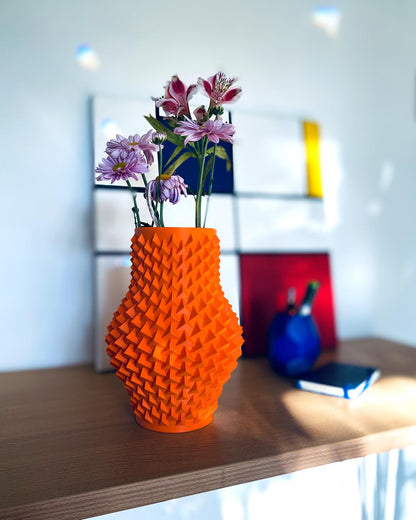 SPIKY | 3D Printed Spike Vase, Modern Geometric Vase for Dried Flowers, Housewarming Gift