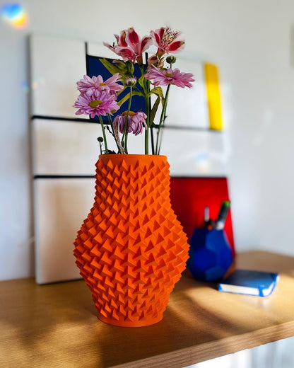 SPIKY | 3D Printed Spike Vase, Modern Geometric Vase for Dried Flowers, Housewarming Gift