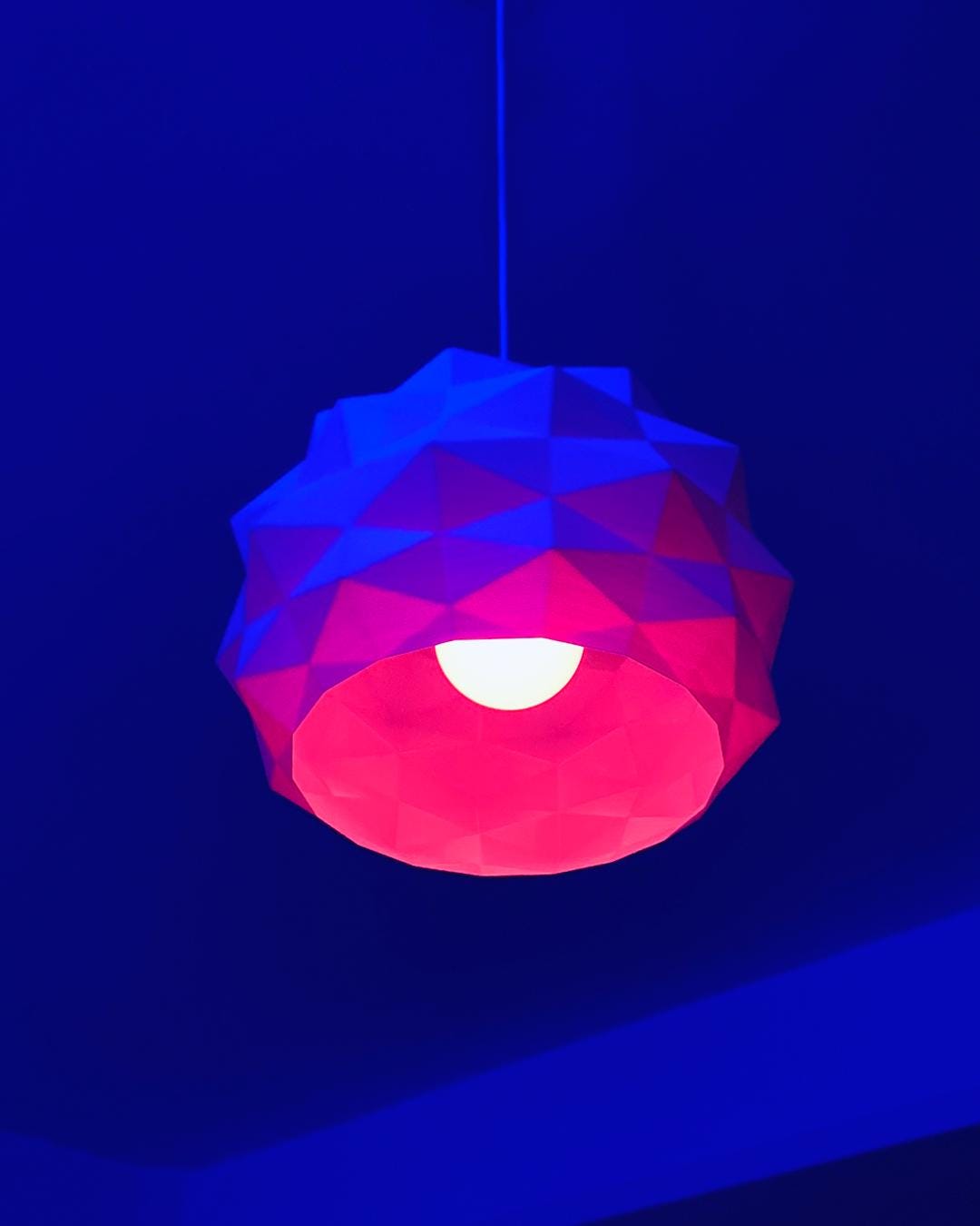 POLY | Modern Pendant Lampshade - Custom Mid Century Ceiling Light, Choice of Size and Color
