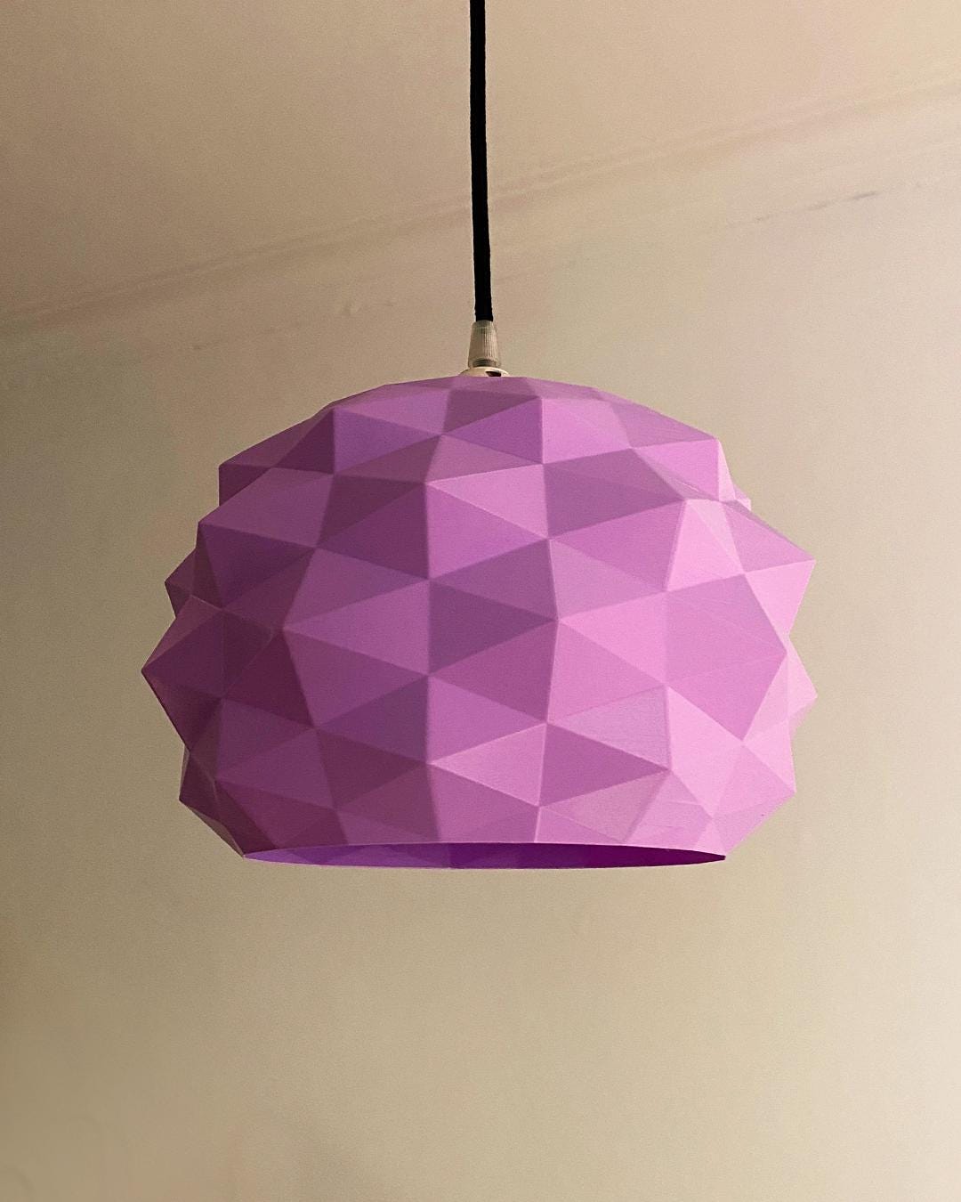POLY | Modern Pendant Lampshade - Custom Mid Century Ceiling Light, Choice of Size and Color