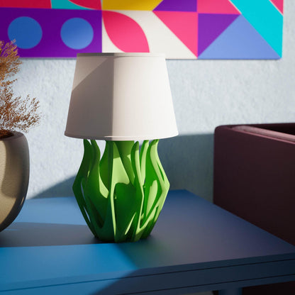 VERDANT | 3D Printed Flame Desk Lamp, Modern LED Table Light, Unique Office Desk Lamp Gift