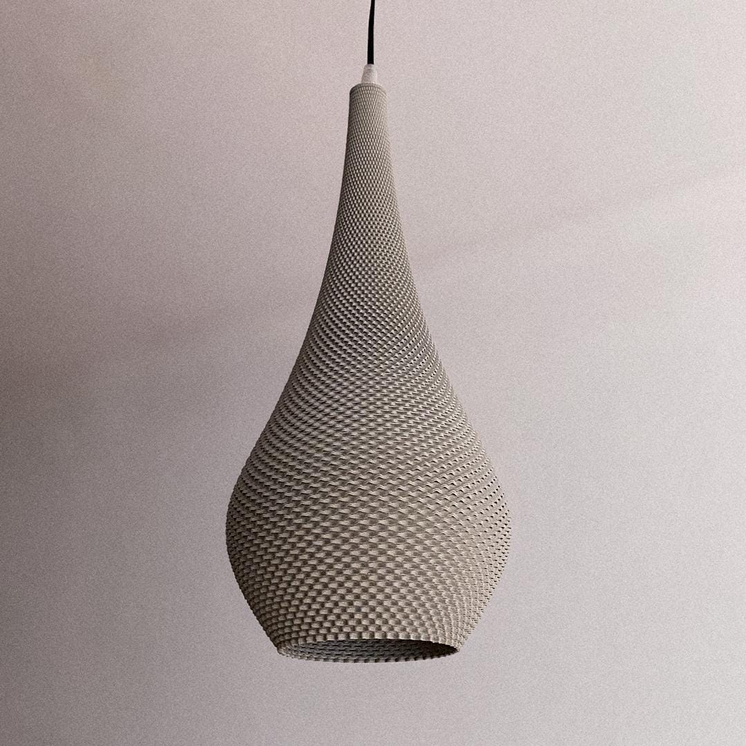 TIARA | 3D Printed Tiered Pendant Light, Geometric Boho Hanging Lamp Shade, Bedroom Ceiling Light