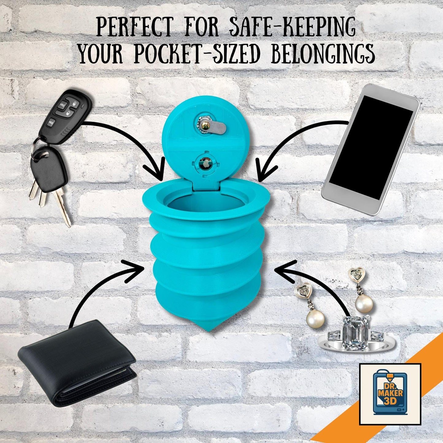 DIG | Beach Safe Lock Box with Keys - Custom Ocean Sand Storage, Choice of Color