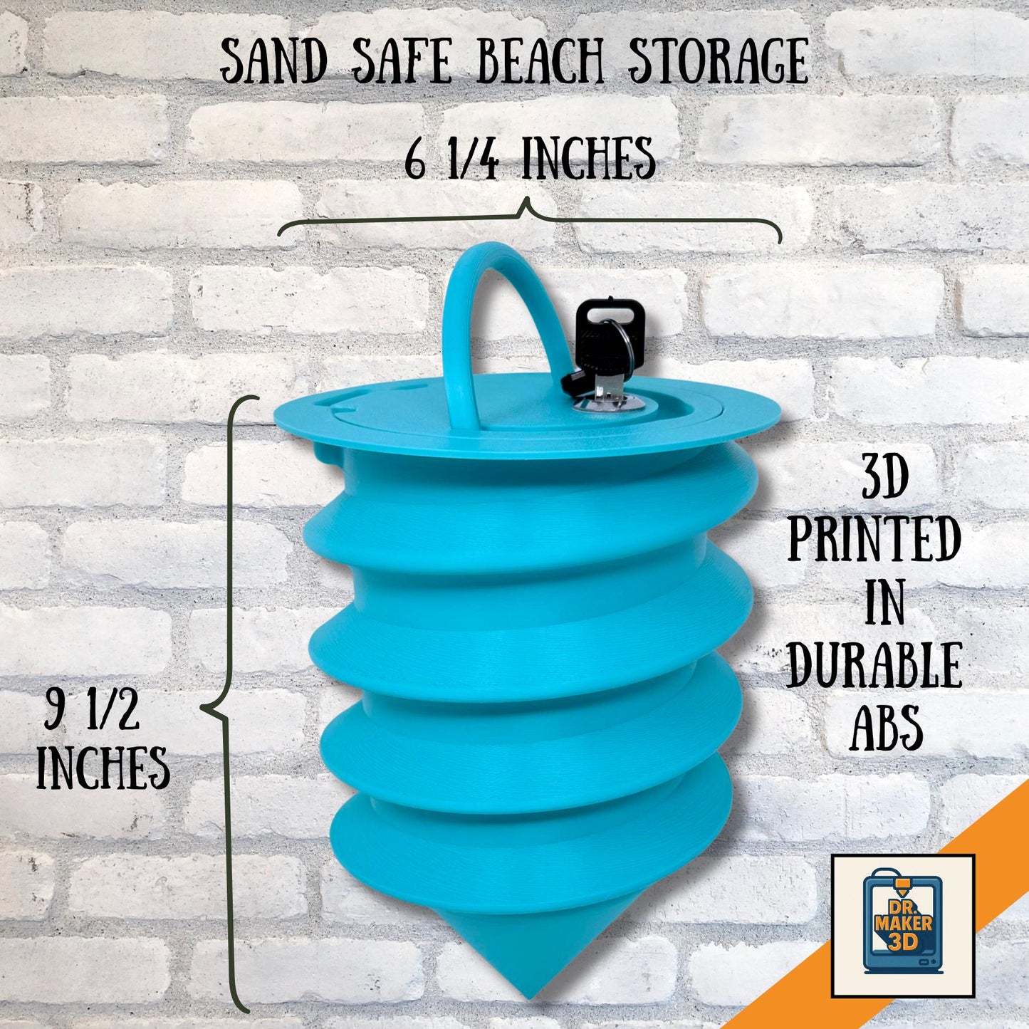 DIG | Beach Safe Lock Box with Keys - Custom Ocean Sand Storage, Choice of Color