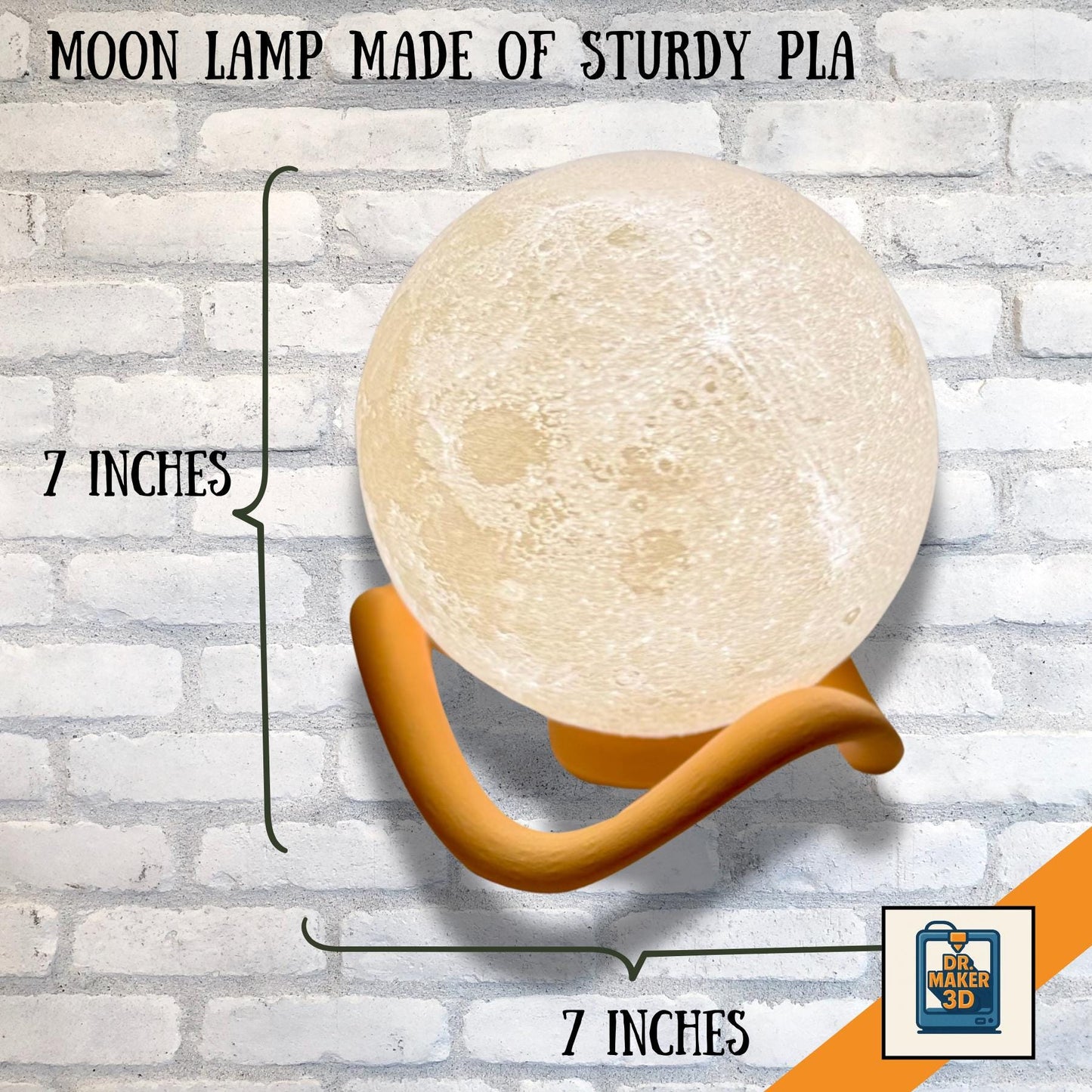 CRATER | LED Moon Lamp - Custom Lunar Night Light, Space-Themed Decor, Choice of Color