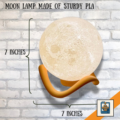 CRATER | 3D Printed Moon Table Lamp, Lunar Globe Night Light, Bedroom Space Decor Gift