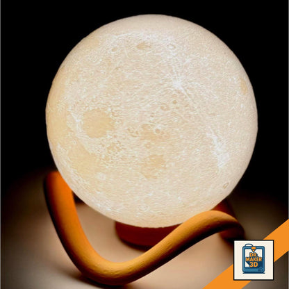CRATER | 3D Printed Moon Table Lamp, Lunar Globe Night Light, Bedroom Space Decor Gift