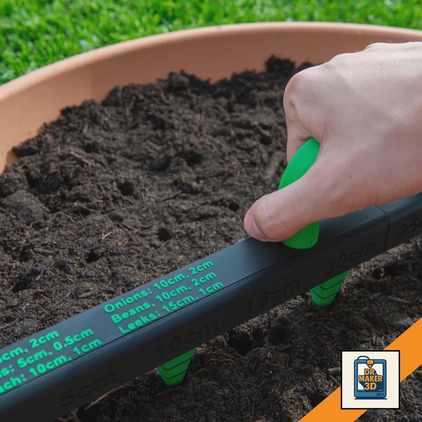 SEEDER | Adjustable Seed Spacing Tool - Garden Row Depth Gauge, Choice of Colors
