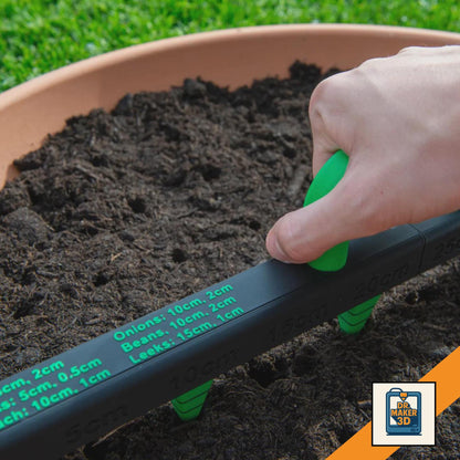 SEEDER | 3D Printed Adjustable Seed Spacing Tool, Garden Row Depth Gauge, Gardening Gift