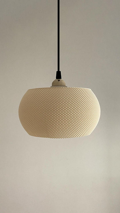 VALO | 3D Printed Mid Century Pendant Light, Boho Hanging Lamp Shade, Bedroom Ceiling Light