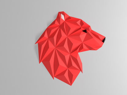 GRIZZLY | 3D Printed Geometric Bear Head Wall Art, Polygon Faux Taxidermy, Cabin Lodge Decor Gift