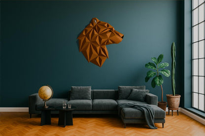 GRIZZLY | 3D Printed Geometric Bear Head Wall Art, Polygon Faux Taxidermy, Cabin Lodge Decor Gift