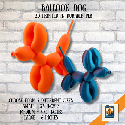 AIRPUP | 3D Printed Balloon Dog Statue, Pop Art Home Decor Gift, Jeff Koons Style