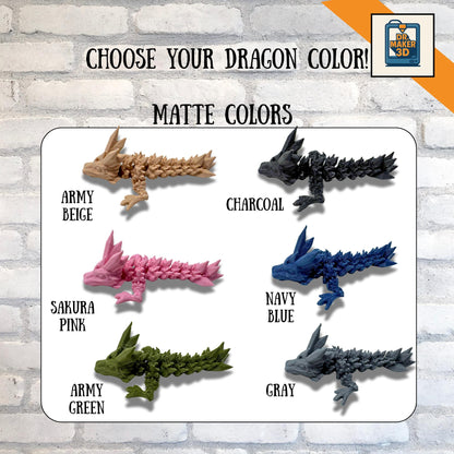 SPARK | 3D Printed Crystal Dragon Fidget Toy by Cinderwing3D, Articulated Dragon Fantasy Gift