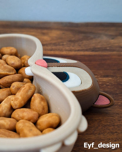 NIBBLER | 3D Printed Squirrel Snack Bowl, Woodland Candy Nut Dish, Animal Kitchen Decor Gift