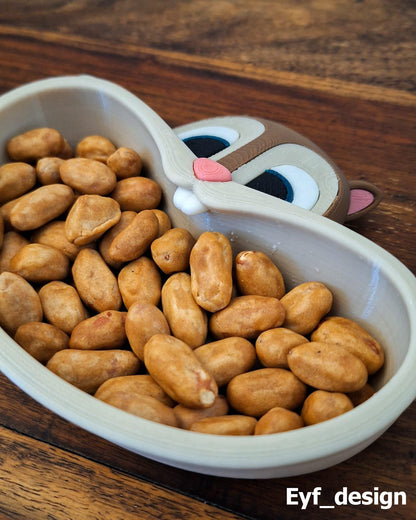 NIBBLER | 3D Printed Squirrel Snack Bowl, Woodland Candy Nut Dish, Animal Kitchen Decor Gift