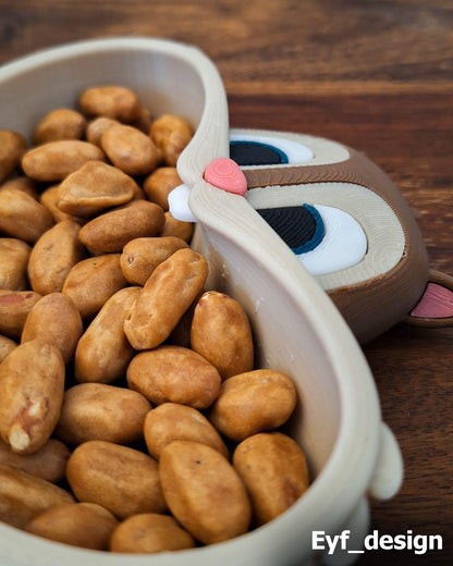 NIBBLER | 3D Printed Squirrel Snack Bowl, Woodland Candy Nut Dish, Animal Kitchen Decor Gift