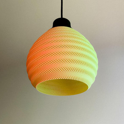 CORA | 3D Printed Woven Teardrop Pendant Light, Retro Boho Hanging Lamp Shade, Ceiling Light