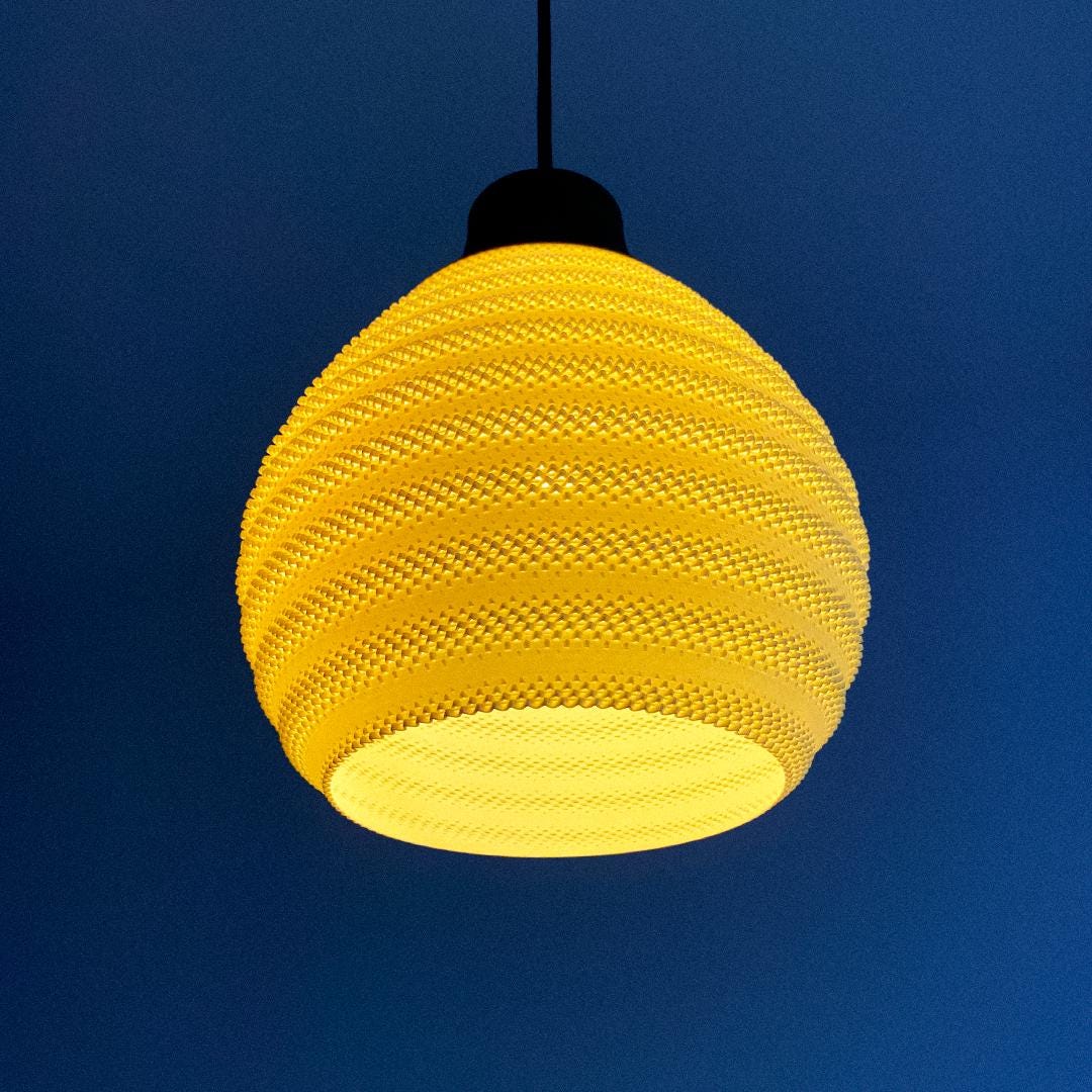 CORA | 3D Printed Woven Teardrop Pendant Light, Retro Boho Hanging Lamp Shade, Ceiling Light
