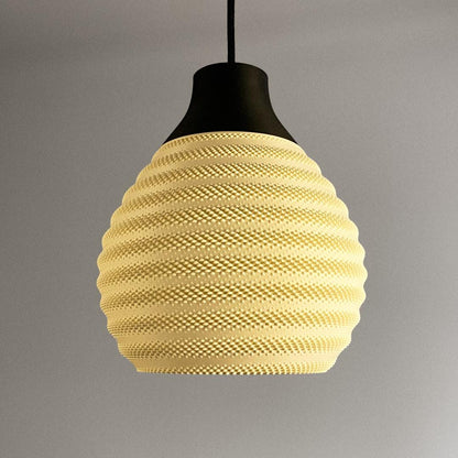CORA | 3D Printed Woven Teardrop Pendant Light, Retro Boho Hanging Lamp Shade, Ceiling Light